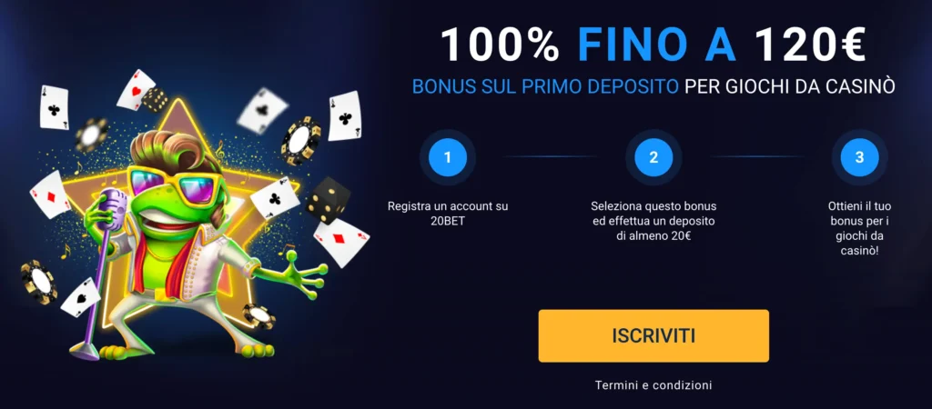20bet bonus benvenuto casino online